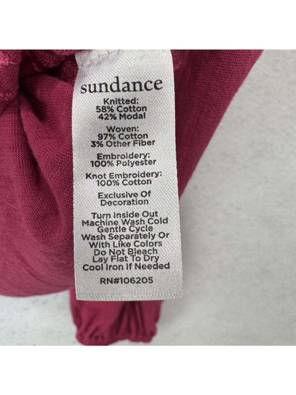 Sundance Blouse Womens XXL Red Embroidered V Neck Balloon Sleeve Tunic Top - Picture 7 of 8